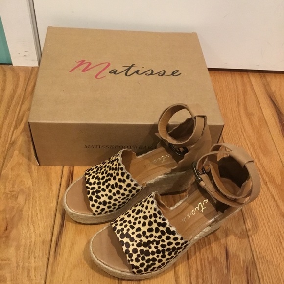 NEW Matisse Roma Espadrille Wedge Cheetah Print - Picture 5 of 8